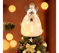 Christmas Angel Tree Topper, Light Up Angel Topper Fairy Treetop Pendant Christmas Tree Decorations Xmas Treetop Decorations for Xmas Tree Home Table Decor