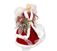 Christmas Angel Tree Topper | Tree Topper Angel Figurine Ornament - With White Wings For Christmas For Decor