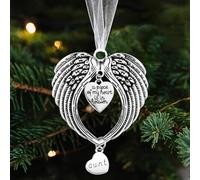 Christmas Angel Wings Memorial Ornaments ”a piece of my heart is in heaven” Angel Wing Pendants Christmas Tree Hanging Ornaments Xmas Party Decorations (Aunt)
