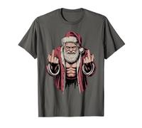 Christmas Angry Santa Middle Finger Sarcastic Xmas Funny T-Shirt