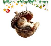 Christmas Animal Acorn Ornaments 2D Acrylic Charm Decor