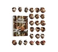 Christmas Animal Countdown Calendar - Flat Collectible as a Keepsake, Countdown to with Animals Made of Acorns - For Christmas Tree, Window, Wall, Door, Fireplace, Family, Friends, Adults, Children