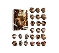 Christmas Animal Countdown Calendar Reusable Collectible 2D Countdown to Animals Made of Acorns for Adults Teenagers Friends Window Wall Door Mantle Garden