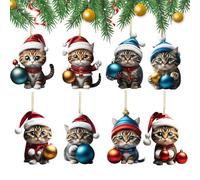 Christmas Animal Decorations - Cute Acrylic Tree Ornaments With Waterproof Finish, Hanging Pendant For Holiday Atmosphere | Festive Animal Car Decoration For Home Indoor Outdoor Winter Decor