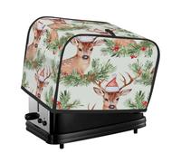 Christmas Animal Deer Toaster Cover 2 Slice Toaster Cover, Dust Cover Kitchen Small Appliance Cover