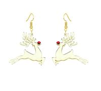Christmas Animal Earrings for Women Funny Boots Chicken Earrings Cute Acrylic Chicken Hen Animals Cow Dogs Cat Xmas Elk Earrings Xmas Holiday Jewelry, M, Acrylic, No Gemstone