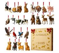 Christmas Animals 2025 | 24 Days Decorations Acrylic 2D | Countdown Calendar With Tree Ornament | Front Door Office Wreath Wall Garden Bedroom