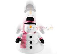 Christmas Animated Up & Down Singing Snowman, 24inch Talking Animatronics Decorations, Top Hat Snowman Figure with Mouth & Body Move, Sings for Xmas Gift, Indoor, Table Decor Holiday Collectible