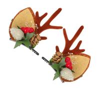 Christmas Antler Hair Clips, Felt and Iron Decorative | Lightweight Festive Pair, ABS Accents, Theme Parties and Daily Wearing, Delicate Creative Style