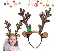 Christmas Antlers Headband - Reindeer Hair Band, Christmas Party Headwear | Christmas Headpiece Headpiece with Buckle, Christmas Hair Accessories, Hair Clips for Children and Adults, 9.06 X