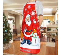 Christmas Aprons for Women Men Cartoon Kitchen Aprons Santa Snowman Elk Adult Pinafore Merry Christmas Sign Dinner Party Apron Decor Novelty Aprons for Xmas Restaurant House Kitchen Cooking Baking BBQ