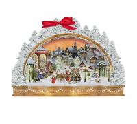 Christmas Arch Advent Calendar | Large Victorian Arch Advent Calendar with Santa Scene | Traditional Countdown with Ribbon Hanger - 35x51cm