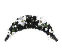 Christmas Arch Black & Silver PVC 90cm LED 20 Lights 160 Tips Outdoor AA