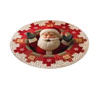 Christmas Area Mat - Soft Non Slip Optical Illusion Carpet | Decorative Holiday Floor Covering, Christmas Optical Illusion Rug for Indoor Entryway Porch Home Bathroom Bedroom Living Room