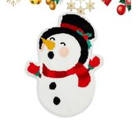 Christmas Area Rug - Tree/Snowman Design, Non-Slip Christmas Doormat, Welcome Mats | Bathroom Mats for Home Front Door, Kitchen, Bedroom, & Holiday Festive Decor
