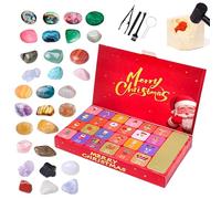 Christmas Arrival Calendar: Crystal Primitive Gem Mining Blind Box Regular Edition 2025, Interactive Mining Crystal Natural Gem Kit, Adult 24 Day Christmas Countdown Calendar