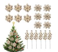 Christmas Artificial Flowers | Seasonal Decoration,Decorative Branches For Christmas Tree - For Owners Party Organizers Apartment Wreaths Garlands Mantel Fireplace Stair Porch