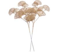 Christmas Artificial Plants Decoration 26" Tall, CATTREE Fake Plastic Golden Apricot Leaves Simulation Ginkgo Leaf Grass for Wedding Party Indoor DIY Home Office Table Centerpieces Decor Gold - 2 Pack