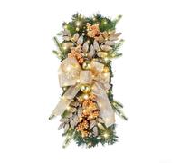 Christmas Artificial Swag 45cm Red Gold Teardrop Trim(gold (warming))