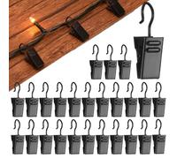 Christmas Asphalt Shingles Roof Light Clips - 50 Pcs Mini Clips for Gutters & Hooks, All-Purpose Outdoor String Lights Clips, Electroplated Iron Hooks (Black) - Perfect for Holiday Decorations