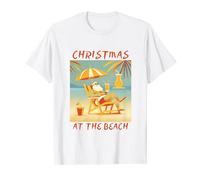 Christmas at the Beach Santa Claus Tropical T-Shirt