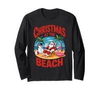 Christmas At The Beach Santa Tropical Holiday Fun Long Sleeve T-Shirt