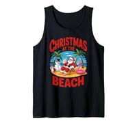 Christmas At The Beach Santa Tropical Holiday Fun Tank Top