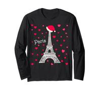 Christmas at The Eiffel Tower Paris, City of Love, France Long Sleeve T-Shirt
