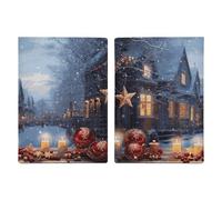 Christmas Atmosphere Passport Holder for Women Men PU Leather Passport Travel Wallet with Multiple Pockets