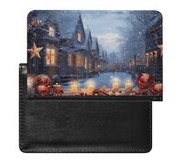 Christmas Atmosphere Passport Holder & Travel Wallet Passport Cover Protector Essentials with Credit Card Slots