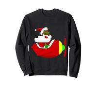 christmas aviator airplane pilot african santa funny black Sweatshirt