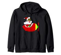 christmas aviator airplane pilot african santa funny black Zip Hoodie