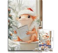 Christmas Axolotl Lizard Toilet Puzzles for Teenagers 1000 Pieces Problem Solving Educational Fun Wonderful Thoughtful Present Option Size 38x26cm