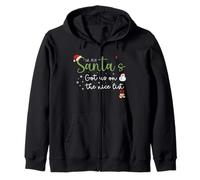 Christmas Baby Announcement 2026 Santa’s Got Us on the List Zip Hoodie