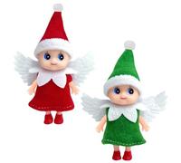 Christmas Baby Elf Dolls for Girls Boys,2pcs Cute Little Elfs Twins Tiny Christmas Dolls Elf Accessories,Small Elf Baby Doll Novelty Toys,Mini Christmas Baby Elves for Kids Gift Xmas Stocking Stuffers