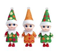 Christmas Baby Elf Dolls for Girls Boys,3pcs Cute Little Elfs Twins Tiny Christmas Dolls Elf Accessories,Small Elf Baby Doll Novelty Toys,Mini Christmas Baby Elves for Kids Gift Xmas Stocking Stuffers