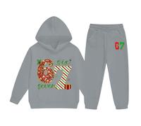 Christmas Baby Outfit Graphic Sweatsuit Zipper Fleece Lined White Dressy Toddler Girl Thanksgiving Number 6 7 All-White Pockets Cat Kids Ugly Sweater Boys Purple