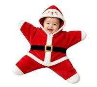 Christmas Baby Starfish Onesie Plush Hoodie Blanket Jumpsuit Newborn Romper | Starfish Funny Baby Star Suit Warm Outfits for Christmas Birthday Costume Baby Clothes Tiny Baby Clothes