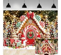 Christmas Backdrop Gingerbread House Snowman Photography Background for Winter Christmas Holiday Party Decorations