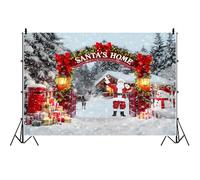 Christmas Backdrops for Photography Santa's Home Winter Wonderland Elk Farmhosue Snowfalke Photos Party Supplies New Year Eve Holiday Decoration Background Family Portrait Props 10 * 8ft