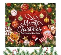 Christmas Background, Happy New Year Banner - Christmas Bauble Gingerbread Man Pattern Merry Holiday Background, Holiday Decoration, Photo Booth Props, Party Accessories, Wall Banner for D