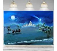 Christmas Background Holy Family Three Kings Photography Backdrop Xmas Moon Night Fairy Tale Holiday Epiphany New Year Banner 240X180cm