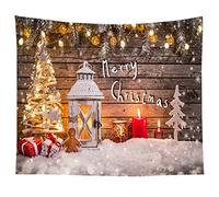 Christmas Background Scene, Christmas Backdrop Photography, Christmas Ornaments for the Home, Christmas Decorations Merry Xmas Tree Tapestry Winter Village Fireplace Scene Props (F, 5×5ft)