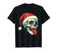 Christmas Badass Skull, Santa Claus, Music, Bones and Santa Claus T-Shirt