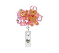 Christmas Badge Holder Sequin ABS Retractable Badge Holder with Metal Pocket Clip Keychain Accessories for Nurse Doctor Holiday Accessories