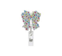 Christmas Badge Holder Sequin ABS Retractable Badge Holder with Metal Pocket Clip Keychain Accessories for Nurse Doctor Holiday Accessories