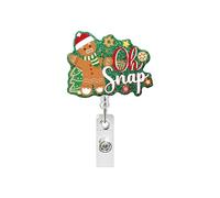 Christmas Badge Holder Sequin ABS Retractable Badge Holder with Metal Pocket Clip Keychain Accessories for Nurse Doctor Holiday Accessories