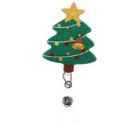 Christmas Badge Reel with Swivel Clip Abs Holder for Nurse Id Cards