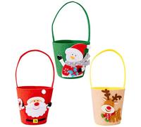 Christmas Bag, Pack of 3 Holiday Cookie Bags, Non-Woven Gift Bags for Candy Chocolate Biscuits, Occasion Winter Holiday Festival Delights