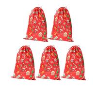 Christmas Bag with Drawstring | Reusable Treat Bag - Festive Snack Storage Bag - For Christmas Stocking Fillings Family Celebrations Toys Books Teachers Students Chocolate